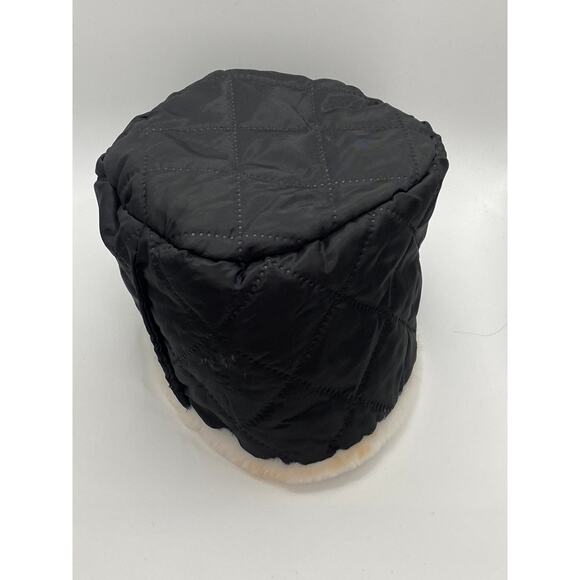 UNBRANDED Women's White-Black Faux Fur Quilted Beanie SZ OS - Picture 7 of 7